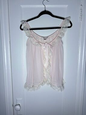 Victoria's Secret Pale Pink Sheer Lace Babydoll